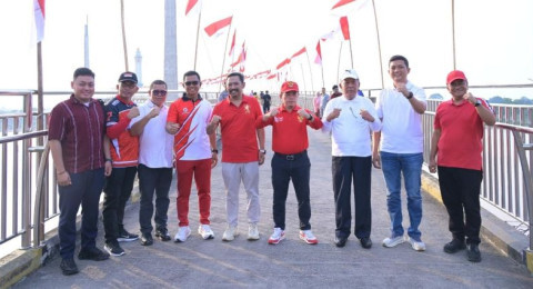 Wakapolda Jambi ikuti  Pemasangan 1.000 Bendera Merah Putih Sambut HUT ke-81 Kemerdekaan RI